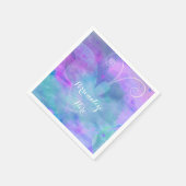 パステルウォーターカラーバタフライパーソナライズされたパーティー スタンダードカクテルナプキン (角)