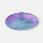 パステルウォーターカラーバタフライパーソナライズされたパーティー ペーパープレート (アングル)