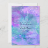 パステルウォーターカラーバタフライパーティの招待状 招待状 (正面)