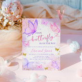 パステルウォーターカラーバタフライベビーシャワー招待状 招待状