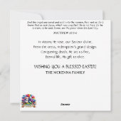 パステルウォーターカラーバニーホットエアバルーンイースター シーズンカード (裏面)