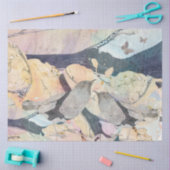 パステルウォーターカラーバード&蝶 薄葉紙 (クラフト)