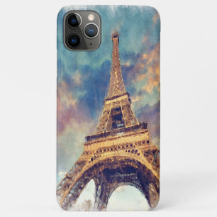 パステルウォーターカラーパリエッフェルタワーアー絵画トズ iPhone 11 PRO MAXケース