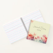 パステルウォーターカラーパーソナライズされたダイアリーノート ノートブック (内部)