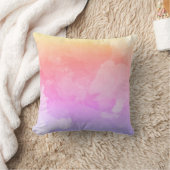 パステルウォーターカラーパープルイエロー クッション (ブランケット)