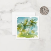 パステルウォーターカラーパームツリーズ ノートカード (正面/裏面インサイチュ)
