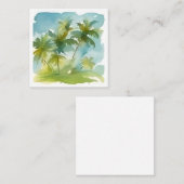 パステルウォーターカラーパームツリーズ ノートカード (正面/裏面)