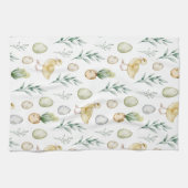 パステルウォーターカラーヒアシンスのチクスエッグイースターギフト キッチンタオル (横)