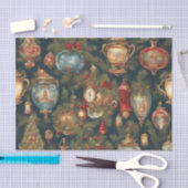 パステルウォーターカラービクトリアンクリスマスオーナメント 薄葉紙 (クラフト)