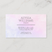パステルウォーターカラーピンクカエレガントウトモダン 名刺 (裏面)