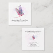 *～*パステルウォーターカラーピンクトンボビジネス スクエア名刺 (正面/裏面)