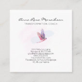 *～*パステルウォーターカラーピンクトンボビジネス スクエア名刺 (裏面)