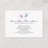 *～*パステルウォーターカラーピンクブルードラゴンフライビジネス 名刺 (裏面)