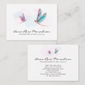 *～*パステルウォーターカラーピンクブルードラゴンフライビジネス 名刺 (正面/裏面)