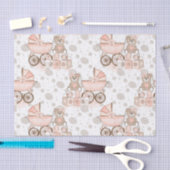 パステルウォーターカラーピンク赤ちゃんガールブロック 薄葉紙 (クラフト)