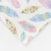 パステルウォーターカラーフェザーパーソナライズされた フリースブランケット (角)