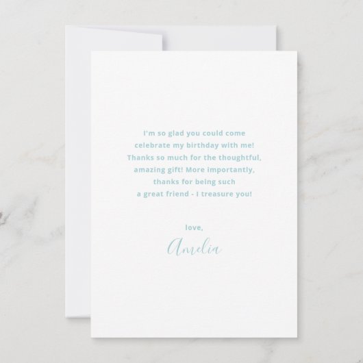 パステルウォーターカラーフォトアクアサンキューカード サンキューカード (裏面)