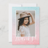 パステルウォーターカラーフォトアクアサンキューカード サンキューカード (正面)
