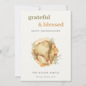 パステルウォーターカラーフォトトルコ料理サンクスギビング シーズンカード (正面)