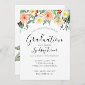パステルウォーターカラーフラワーズエクセージメントパーティー 招待状 (正面/裏面)