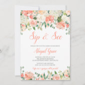 パステルウォーターカラーフラワーズガールシップアンドシー招待状 招待状 (正面)