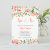 パステルウォーターカラーフラワーズガールシップアンドシー招待状 招待状 (スタンド正面)