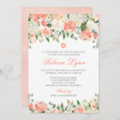 パステルウォーターカラーフラワーズバルミツワー招待状 招待状 (正面/裏面)