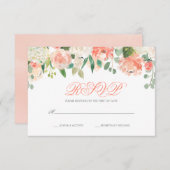パステルウォーターカラーフラワーズバルミツワーRSVP 出欠カード (正面/裏面)