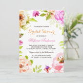 パステルウォーターカラーフラワーズボタニカルブライダルシャワー 招待状 (スタンド正面)