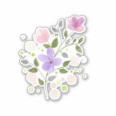 パステルウォーターカラーフラワーズ シール (正面)