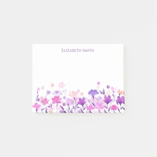 パステルウォーターカラーフラワーズ ポストイット (正面)