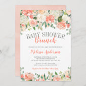 パステルウォーターカラーフラワーブランチ赤ちゃんシャワー招待状 招待状 (正面/裏面)