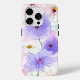 パステルウォーターカラーフラワーiPhoneケース iPhone 15 Proケース
