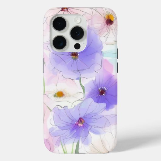 パステルウォーターカラーフラワーiPhoneケース Case-Mate iPhoneケース (裏面)
