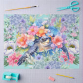 パステルウォーターカラーフローラウミガメ 薄葉紙 (クラフト)