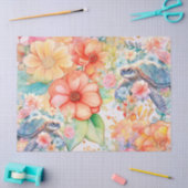 パステルウォーターカラーフローラウミガメ 薄葉紙 (クラフト)