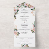 パステルウォーターカラーフローラオールインワン招待状 オールインワン招待状 (内側)