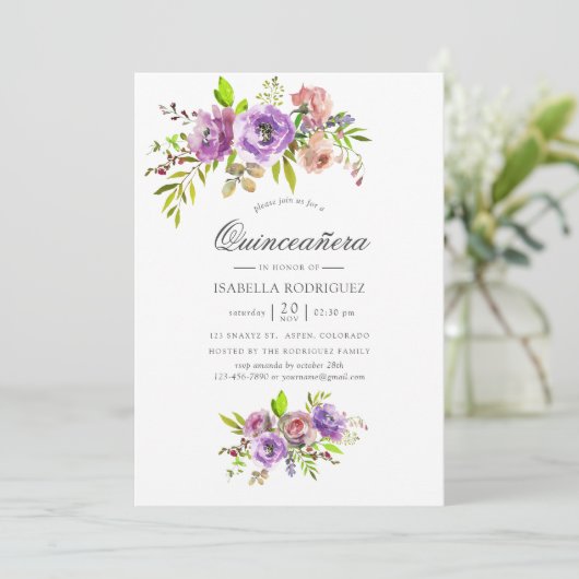 パステルウォーターカラーフローラキンセアニラ 招待状 (スタンド正面)