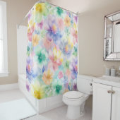 パステルウォーターカラーフローラシャワーカーテン シャワーカーテン (インサイチュ)