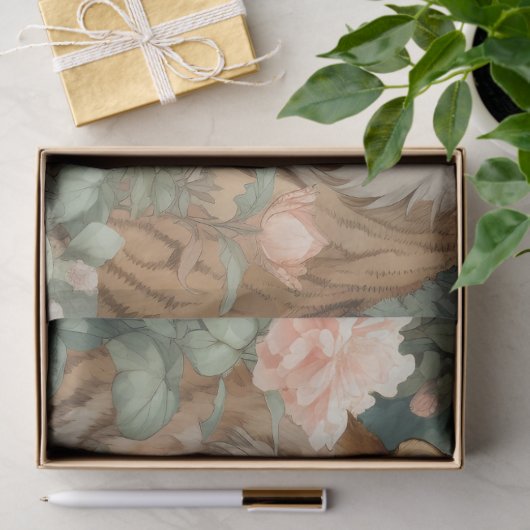 パステルウォーターカラーフローラタイガーデクページ 薄葉紙 (ギフト)