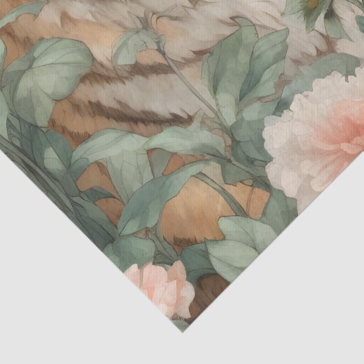 パステルウォーターカラーフローラタイガーデクページ 薄葉紙 (詳細)