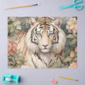 パステルウォーターカラーフローラタイガーデクページ 薄葉紙 (クラフト)