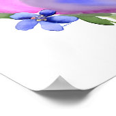 パステルウォーターカラーフローラハートリース ポスター (角)