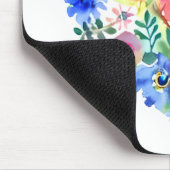 パステルウォーターカラーフローラハートリース マウスパッド (コーナー)