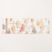 パステルウォーターカラーフローラパーソナライズされた開花名 ヨガマット (正面(横))