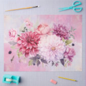 パステルウォーターカラーフローラブーケデクページ 薄葉紙 (クラフト)