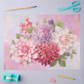 パステルウォーターカラーフローラブーケデクページ 薄葉紙 (クラフト)