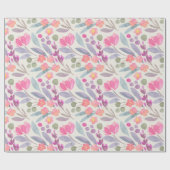 パステルウォーターカラーフローララッピング紙 ラッピングペーパー (フラット)