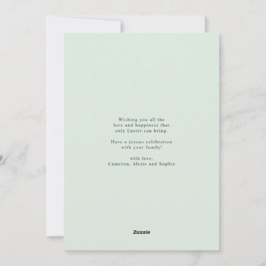 パステルウォーターカラーフローラリースハッピーイースター シーズンカード (裏面)