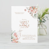 パステルウォーターカラーフローラ婚約パーティ 招待状 (スタンド正面)